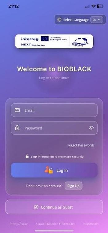 Welcome screen