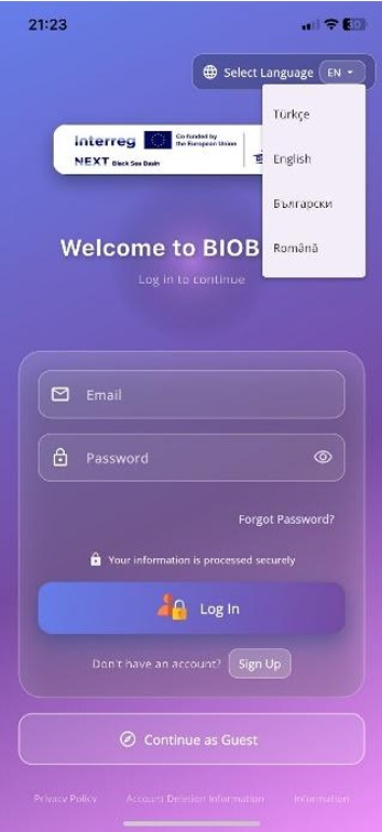 Language change on the welcome screen