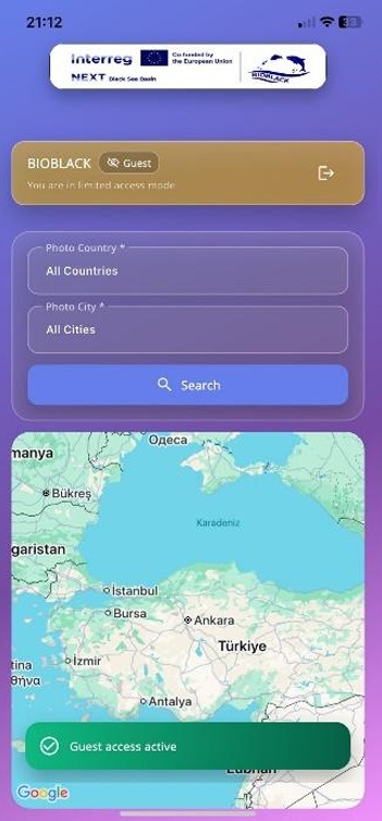 Guest user screen