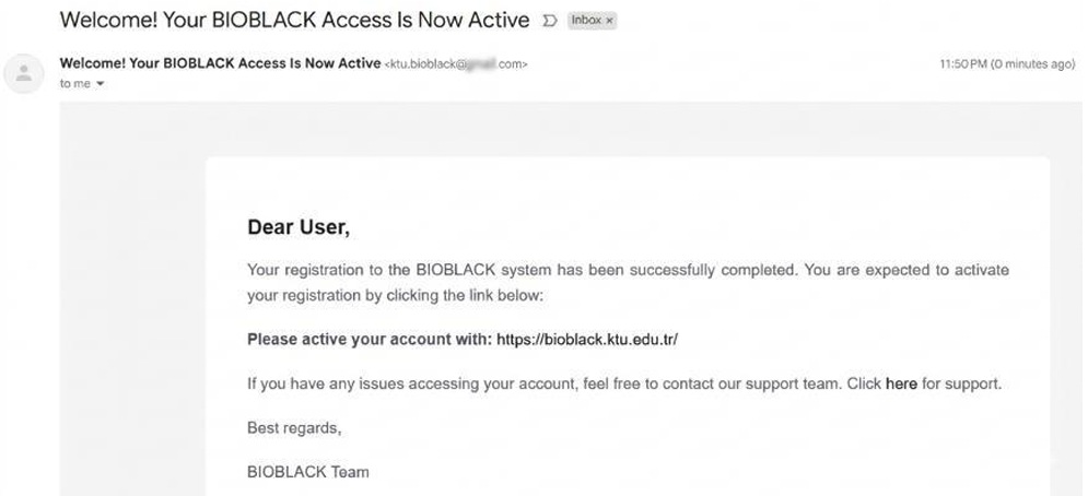Activation email