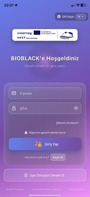 Welcome screen