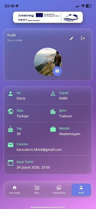 Profile screen